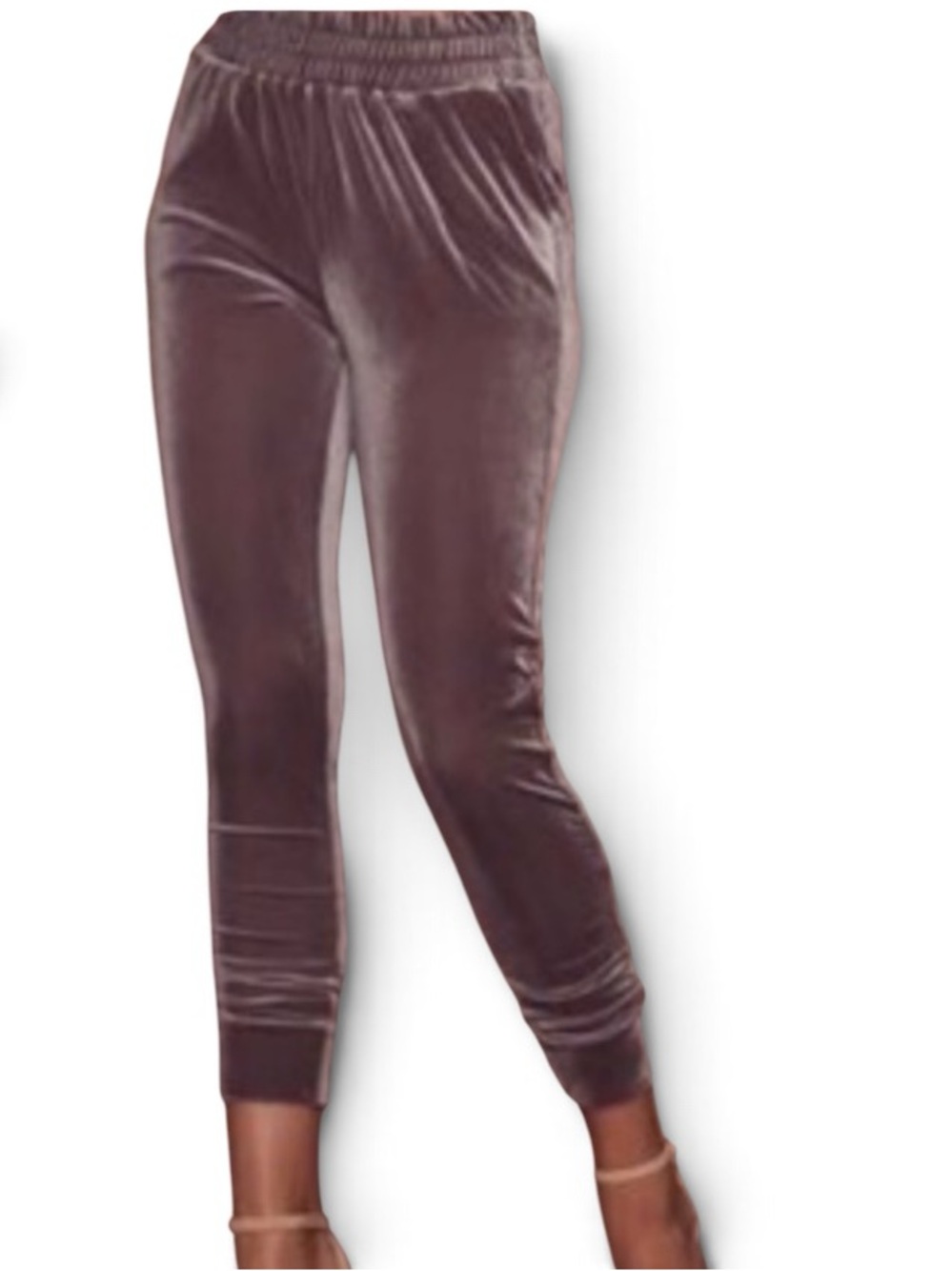 Meshki | LIKE NEW Brown velour high waist chic track pants joggers size medium